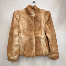 Vintage Rabbit Fur Jacket | Caramel Brown & Cream Patchwork Fur Coat | 1970s Style