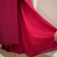 Vintage Hot Pink Rhinestone Cutout Evening Gown Maxi Dress Glam Prom Dress