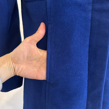 Royal Blue Wool Coat | Double-Breasted Military Style Jacket | High Neck Fitted Outerwear