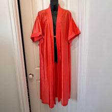 Vintage Red Satin Kimono Robe | Long Silky Lounge Wear, Old Hollywood Glamour