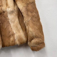 Vintage Rabbit Fur Jacket | Caramel Brown & Cream Patchwork Fur Coat | 1970s Style