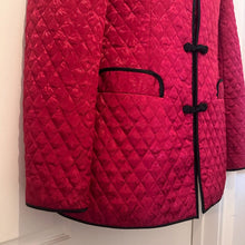 Vintage Red Floral Brocade Quilted Jacket | Mandarin Collar Frog Closure Coat