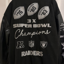 NFL Las Vegas Raiders Varsity Jacket | 3X Super Bowl Champions Embroidered Bomber | Black L