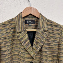 Vintage Gold Black Stripe Textured Blazer | Tailored Office Jacket | Made Australia