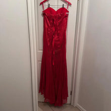 Vintage Red Sequin Lace-Up Evening Gown / Y2K Glam Maxi Dress / Rhinestone Formal Mermaid Dress
