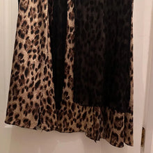 Vintage Y2K Leopard Print One Shoulder Gown | Asymmetric Maxi Dress, Sheer Overlay