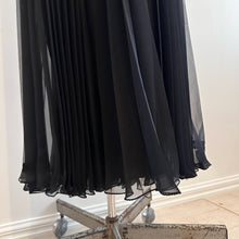 Mary Charmaine Black Pleated Jumpsuit, Embellished Waist, Sheer Wide Leg Trousers