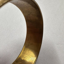 Vintage Engraved Brass Bangle / Floral Etched Statement Bracelet / Bohemian Retro Jewelry