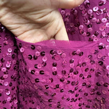 DKNY Silk Sequin Blazer | Magenta Evening Jacket | Donna Karan Party Wear Size 10