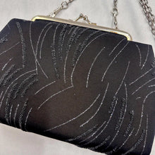 Vintage Black Beaded Evening Bag | Art Deco Style Chain Shoulder Purse
