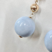 Vintage Powder Blue Lucite Ball Drop Earrings | Gold Tone Statement Earrings | Retro 1980s Oversized Bubble Earrings