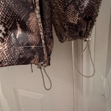 Vintage Snake Print Utility Jacket | Y2K Python Safari Lightweight Coat
