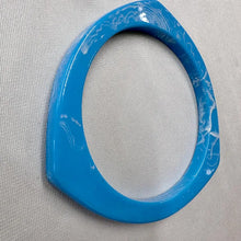 Vintage  Marble Light Blue Geometric Acrylic Bangle Bracelet | Chunky Angular Bracelet | Retro Y2K Jewelry