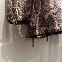 Vintage Snake Print Utility Jacket | Y2K Python Safari Lightweight Coat