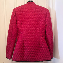 Vintage Red Floral Brocade Quilted Jacket | Mandarin Collar Frog Closure Coat