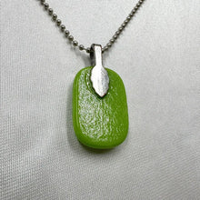 Vintage Lime Green Pendant Necklace | Retro Modern Minimalist Necklace | Mod Statement Jewelry