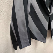 Vintage 90s Black Silver Striped Cropped Blazer | Geometric Statement Jacket Made Australia