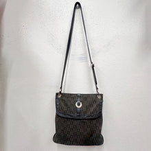 Oroton Monogram Canvas Crossbody Bag | Black Leather Trim, Australian Designer