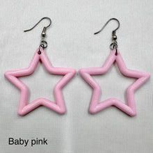 Vintage Star Hoop Dangle Earrings | Lightweight Plastic Y2K Statement Jewelry