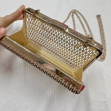 Gold Filigree Box Clutch | Vintage Style Evening Chain Shoulder Bag