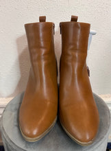 Brown Faux Leather Ankle Boots – Wooden Block Heel