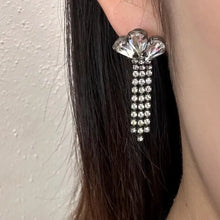 Vintage Rhinestone Drop Earrings – Gunmetal Crystal Dangle