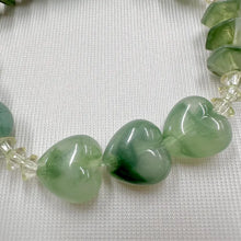Vintage Green Marbled Heart Bead Stretch Bracelet | Jade Look Statement Bracelet | Chunky Heart & Stone Style Beaded Jewelry | Y2K Cottageco