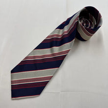 Vintage Giorgio Armani Silk Neck Tie | Navy Red Stripe | Handmade in Italy | Classic Menswear