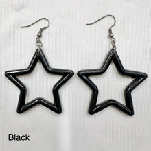 Vintage Star Hoop Dangle Earrings | Lightweight Plastic Y2K Statement Jewelry