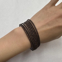 Set of 8 Vintage Glitter Bangles / Brown Stackable Bracelets / Boho Retro Jewelry Set
