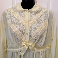 Vintage Butter Yellow Babydoll Nightgown / Lace Ruffle Night Dress / Coquette Fairy Lingerie Dress