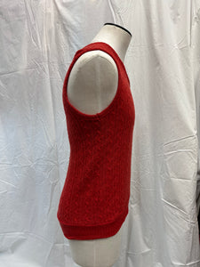 Red Cable Knit Vest