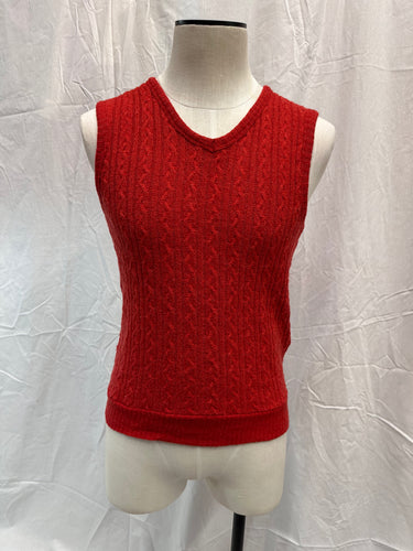 Red Cable Knit Vest