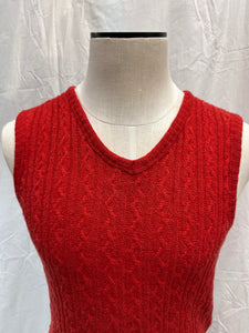 Red Cable Knit Vest