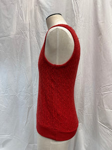 Red Cable Knit Vest