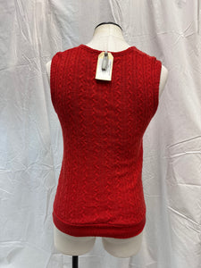 Red Cable Knit Vest