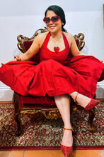 Vintage Red Silk Two Piece Top & Skirt Set