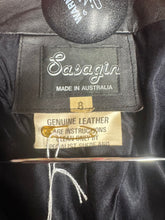 Vintage 80s Black Leather Jacket - Leopard Panel Detail