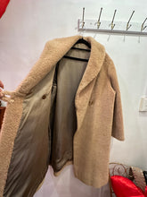 Camel Textured Faux-Fur Coat