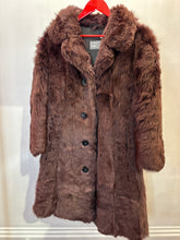 Vintage Brown Long Faux-Fur Coat