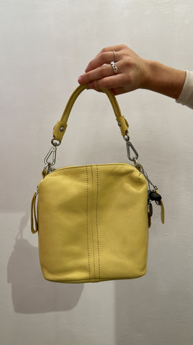 Yellow Zipper Leather Bag