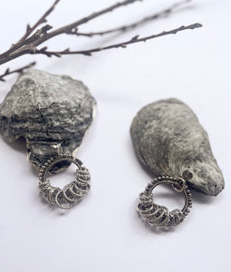 Silver Multi Rings Earrings
