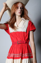 1950s Red Shirtwaist Dress