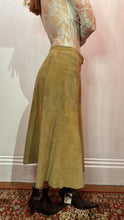 Vintage Tan Suede Midi Skirt