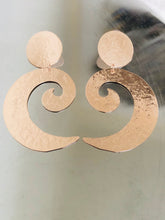 Rose gold oversized swirly earrings