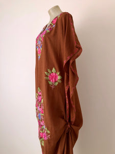 Cinnamon floral embroidered kaftan - Exclusive to Liberty's Heart