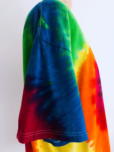 Rainbow guitar print tie-dye T-shirt