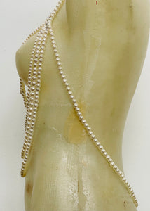 Faux Pearl Body Jewellery Halter Top