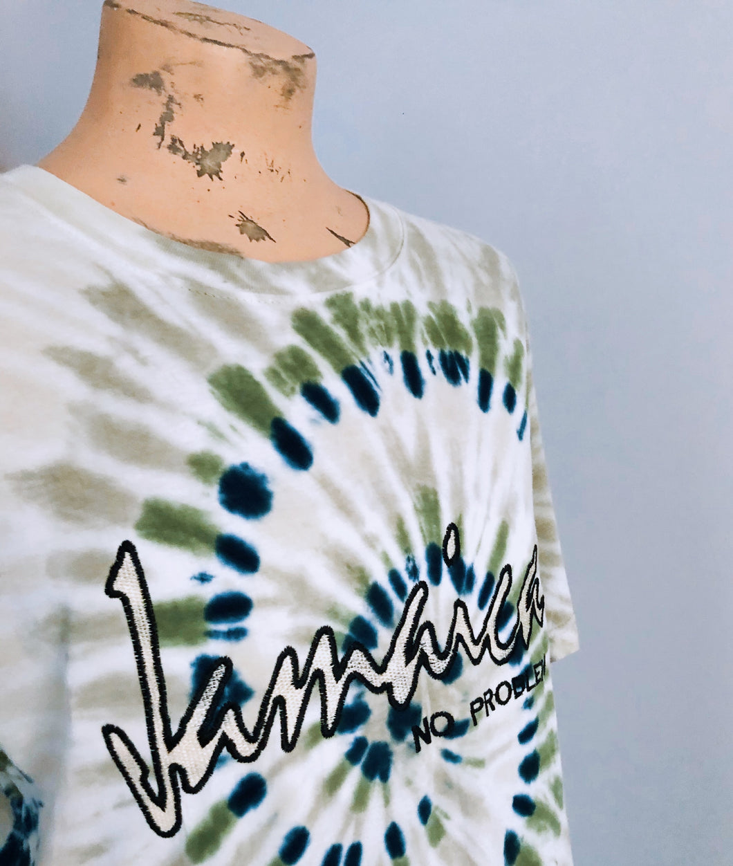 Jamaica ’no problem’ embroidered tie dye T-shirt
