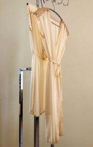 Vintage Lace Negligee and Dressing Gown In Champagne